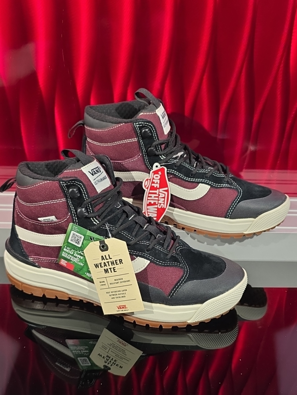 Vans Sk8-Hi MTE All Weather Maroon Burgundy Suede Men's 9.0 Women's 10.5 New - Picture 1 of 10